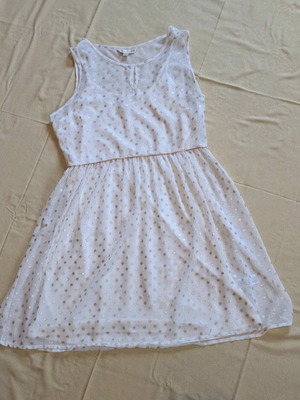 Yumi dress like new, summer two-piece, white and gold