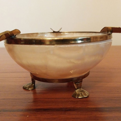 Vintage Onyx Marble Set Made in Italy with Lamp, Vase, Bowl & Ashtray