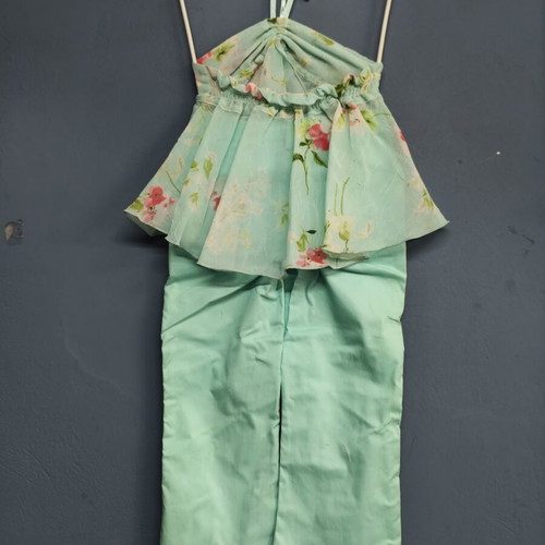 Girls' set blouse and pants like new, turquoise, up to 4 years