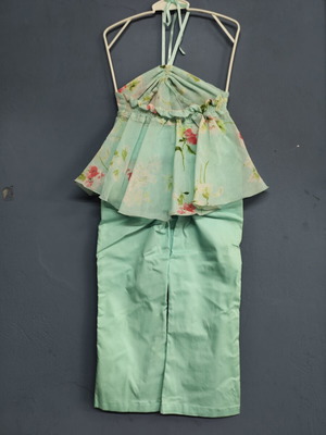 Girls' set blouse and pants like new, turquoise, up to 4 years