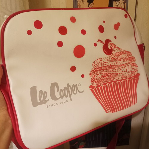 Vintage original Lee Cooper shoulder bag new, white and pink