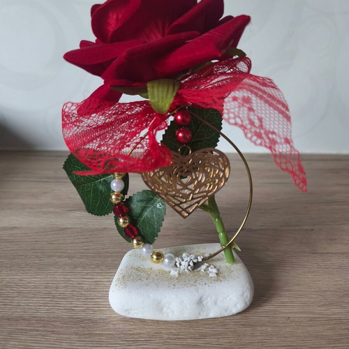 Decorative red rose like new, velvet texture