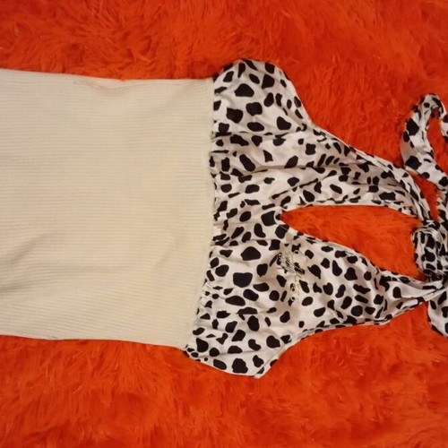 Guess off-shoulder top like new with satin animal print