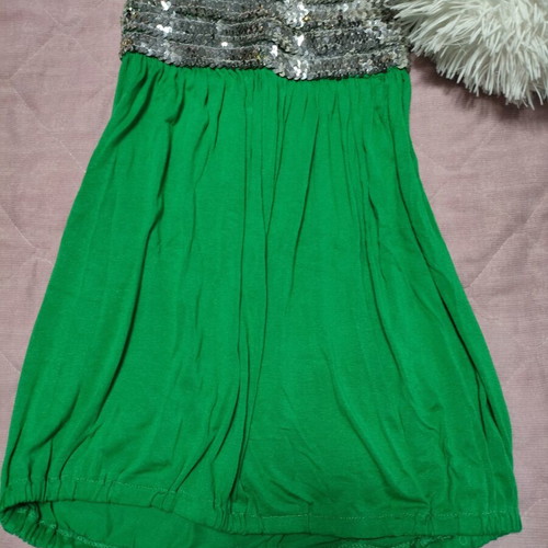 Strapless blouse green, like new