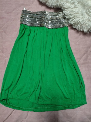 Strapless blouse green, like new
