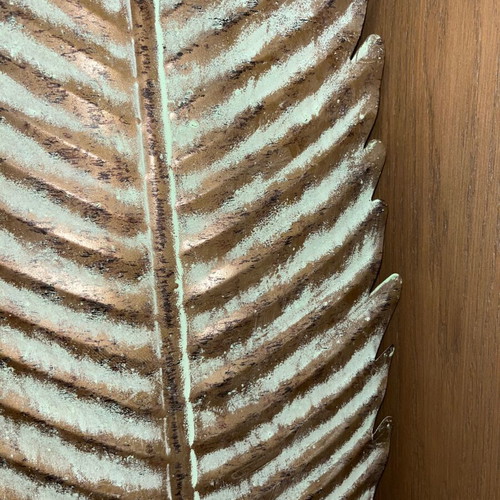 Espiel floor decorative leaf metal in olive-brown-bronze shades like new