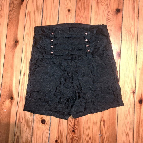 J. Stars Lace Shorts with Matching Band Detail like new, black and silver