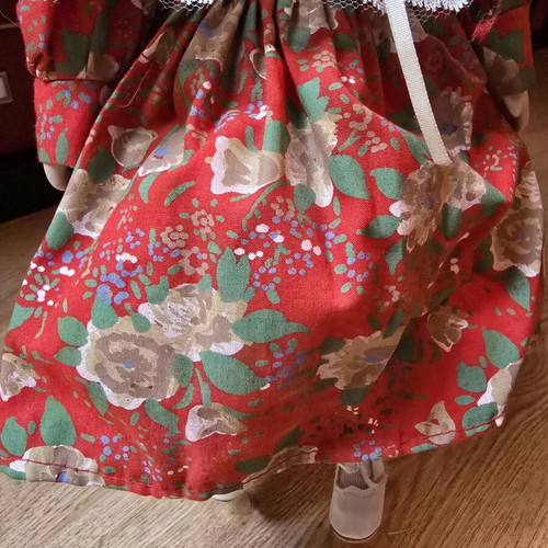 Glass doll country style like new with romantic dress