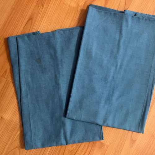 Cotton pillowcases, blue navy, pack of 2