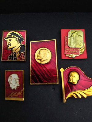 Set of 5 Soviet Union Lenin pins 1980s