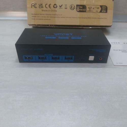VPFET VP-SW220 Dual Monitor HDMI KVM Switch 2x2 4K@60Hz USB 3.0