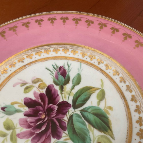 Antique porcelain cake stand 100 years old with handmade decoration
