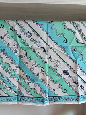 Codello silk women's scarf like new, white and blue
