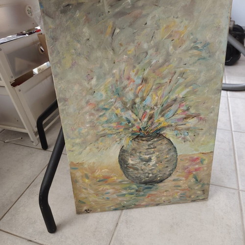 Original Painting Explosion of Colors in Vase 40x60 cm new