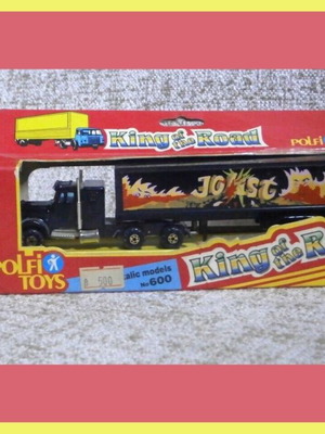 King of the Road Polfi Toys black truck vintage rare metal new with box
