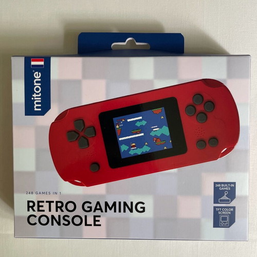 Mitone retro handheld gaming console red new