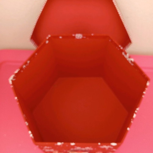 Christmas box polygonal new made of hard pressed paper