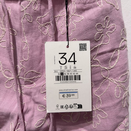 Stradivarius pink pants new with tag, size XS