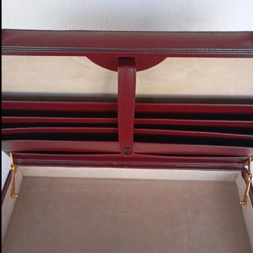 Mexican leather briefcase like new, handmade, red