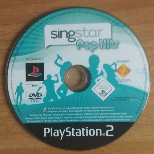 Singstar Pop Hits PS2 game used, simulation