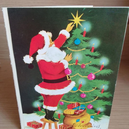 Vintage Christmas card diptych like new for greetings
