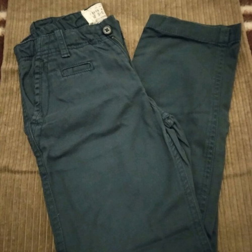 Children's pants used for 5-6 years, black denim and blue fabric