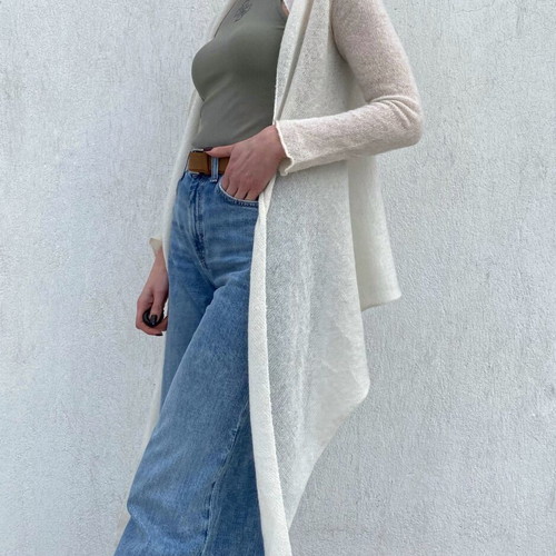 Cardigan in pashmina style Kontatto white like new, one size