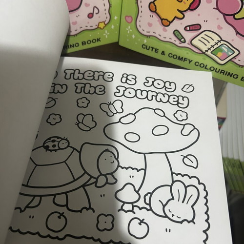 Cozy Vibes coloring book with 45 handwritten pages, new