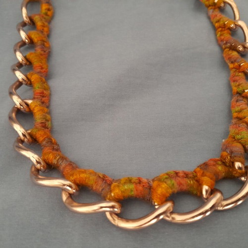 Multicolor necklaces used, set of 3 pieces