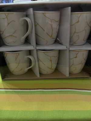 Ceramic cups set of 6, 340 ml, new