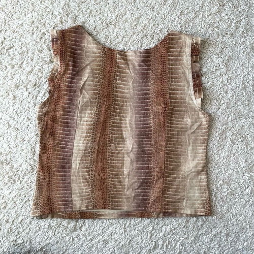 Beige snake print short top used without defects