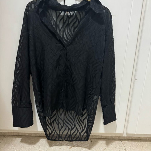 Shein black transparent shirt like new, size Large