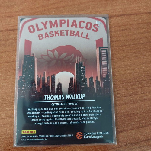 Thomas Walkup Insert Club Edition Press Proof Card donruss Euroleague 2023-2024 like new