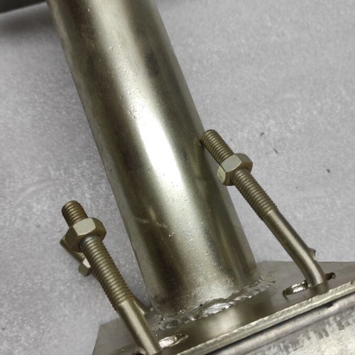 Galvanized square base for terrestrial antenna or satellite dish mast