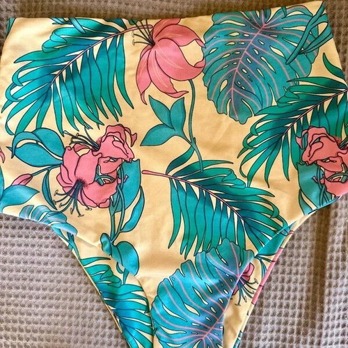 Vassia Kostara high-waisted bikini like new with tropical floral print