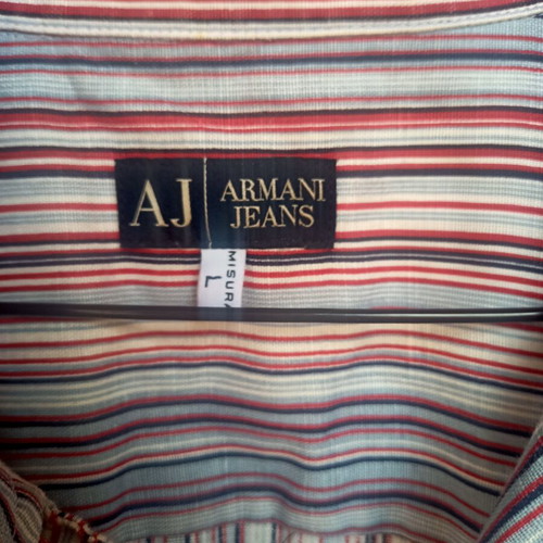 Armani Jeans linen shirt colorful striped size L like new