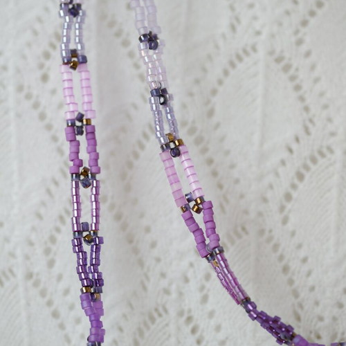 Delica Beaded Necklace made to order, soft pink-purple