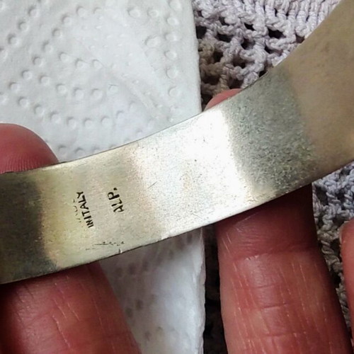 Vintage Italian silver bracelet with turquoise, ALP Italy