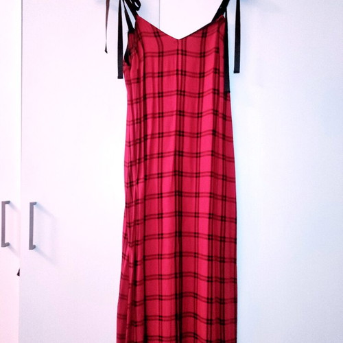 Red plaid midi dress Zara Trafaluc like new, size M