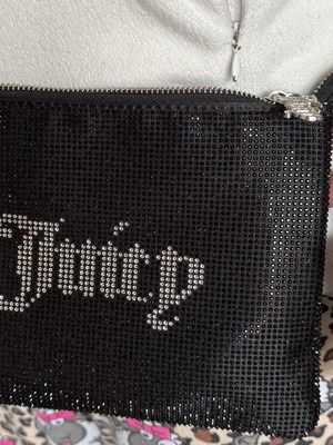 Juicy Couture crossbody bag, black and silver sparkle