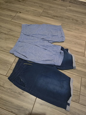 Shorts used, pack of 2, jeans and flax, size M, blue