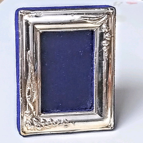 Silver frame used, very small 5.2 x 6.7 cm