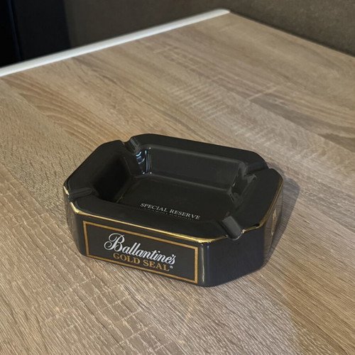 Ballantines porcelain ashtray used collectible