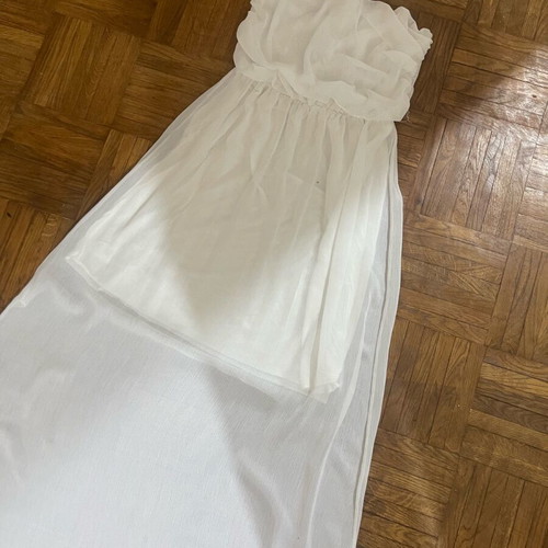 Lumina maxi strapless dress white like new, tulle, size M