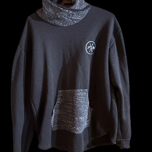 Jan Rocco Turtleneck Sweatshirt black with knitted details size M like new