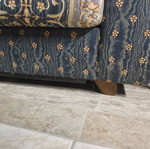 Two-seater sofa with storage compartment