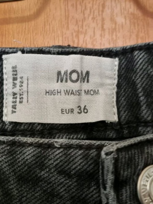 Tally Weijl μαύρο γυναικείο τζιν high waist mom σαν καινούργιο, no 36