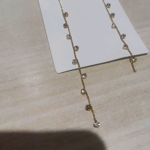 Mango earrings with long gold chains and zirconia new
