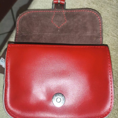 Handmade Small Crossbody Belt Bag 100% Genuine Leather JK Leather new, red