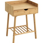 Κομοδίνα Bamboo MDF μασίφ ξύλο με συρτάρι, διάσταση 40x55x35 cm